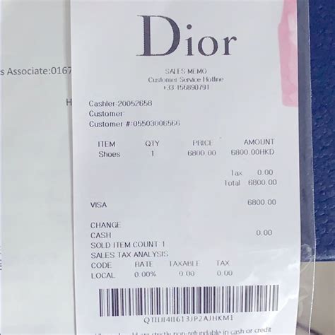 dior reciept|dior track my order.